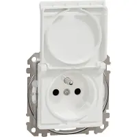 Schneider Electric Presa di corrente 2p+pE con veneziane IP44 bianco 2 poli + PE con veneziane IP44 SDD211013 Sedna Design