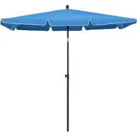 Syfax Ombrellone da Giardino con Palo 210x140 cm Azzurro