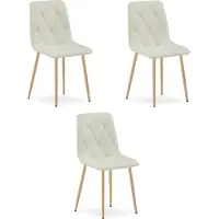 Leobert Sedia LIBRA - tessuto beige / gambe in legno x 3