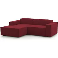 Dmora Divano Fisso con Penisola Alhoa 170x220 cm Rosso Rosso, Sfoderabile Modulare, Sfoderabile, Italy, Oekotext
