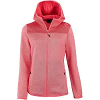 CMP Women's Jacquard Knit Jacket Fix Hood Giacca in pile Donna (36, fuchsia)