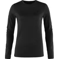 Fjällräven Women's Abisko Wool L/S Maglia a manica lunga merino Donna (XXS, nero)
