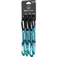 Wild Country - Pack de 6 dégaines d'escalade - Wildhybrid Quickdraw 6X12Cm Black/Turquoise in Nylon - Nero