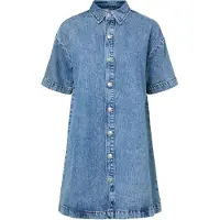 Pieces Vestito Corto A Maniche Corte Sky A-shape Denim