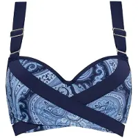 Marlies Dekkers Cache Coeur Paisley Print Plunge Balcony Bikini Top Taglia: 75F | Bikini Outlet | Donna