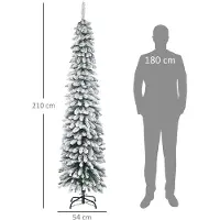 HOMCOM Albero di Natale artificiale , altezza 210 cm, con 490 punte
