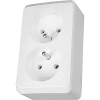 Schneider Electric Presa doppia 2P+PE bianco Prima WDE001043