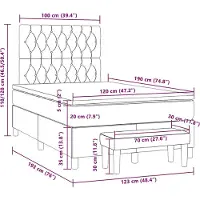 vidaXL Letto a molle con materasso Taupe 120x190 cm in tessuto