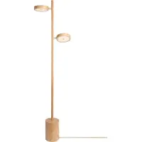 Good&Mojo Lampada LED da pavimento Okinawa, a 2 luci, color naturale, 146 cm,