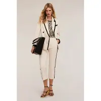 Motivi Cropped Trousers With Side Band White Taglia: 34 | Pantaloni da completo Outlet | Donna | Bianco
