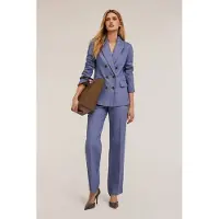 Motivi Double-breasted Cotton Canvas Blazer Light Blue Taglia: 34 | Blazers Outlet | Donna | Blu