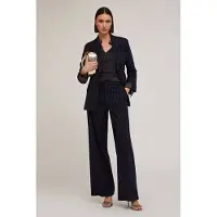 Motivi Chequered Pattern Palazzo Trousers Blue Taglia: 40 | Pantaloni da completo Outlet | Donna | Blu