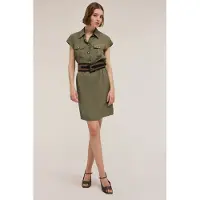 Motivi Chemisier Dress With Pockets Military Green Taglia: 38 | Maxi abiti Outlet | Donna | Verde