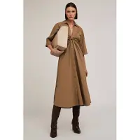 Motivi Chemisier Dress With Knot Brown Taglia: 34 | Abiti in T-Shirt Outlet | Donna | Marrone