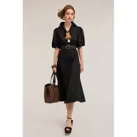 Motivi Poplin Chemisier Dress Black Taglia: 34 | Maxi abiti Outlet | Donna | Nero