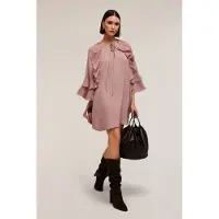 Motivi Short Dress With Ruffles Pink Taglia: S | Abiti Mini Outlet | Donna | Rosa