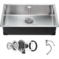 Sweiko Lavello da cucina Lavello da incasso a vasca singola in acciaio inox 70x43x19cm sottopiano