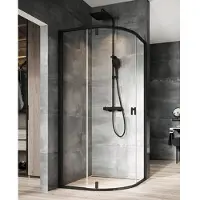 Ravak Cabina doccia con ingresso angolare NSKK3 - 80 Nexty 80 x 80 cm colore telaio vetro nero decoro vetro chiaro 3O644300Z1