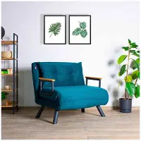 Hannah Home , Sando Single - Petrol Green, divano letto, divano letto a 1 posto, verde petrolio, poliestere, 67 x 78 x 78 x cm