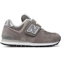 New Balance unisex per bambino. PV574V1 Scarpe da ginnastica in pelle verde 574 Core con chiusura a strappo (34.5), Basso, Velcro, Casual, m