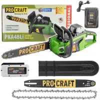Procraft Motosega a batteria PKA48Li 40 V 406 mm Brushless + 1x batteria 8,0 Ah + caricabatterie