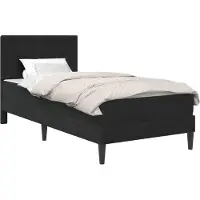 vidaXL Struttura letto con materasso e testiera, nero, 90 x 200 cm, velluto