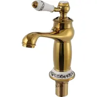 OEM Miscelatore retrò per lavabo, finitura oro, comando monocomando, oro, G3/8