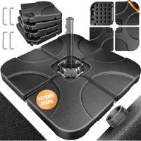 Kesser Supporto per ombrellone, set da 4 pezzi, peso dell'ombrellone 60L/80kg, per ombrelloni a parasole, in plastica