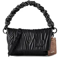 Desigual , Borsa piccola in rilievo, Donna, Poliuretano, Nero, U