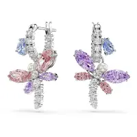 Swarovski Orecchini opale / lilla / rosso pastello / argento