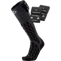 Therm-ic - Set Calze Riscaldate + Batterie - Set Heat Fusion Uni + S-1200B - Taglia 45-47 - Nero