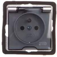 Ospel Presa AS antispruzzo con copertura IP44 argento trasparente GPH-1GZ/m/18/d
