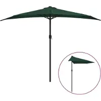 Syfax Ombrellone da Balcone Palo in Alluminio Verde 300x155 cm a Metà