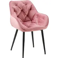 BellaFurn Sedia da pranzo in velluto - Stile poltrona - Elevato comfort e facile manutenzione | Colore: Rosa