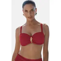 Love & roses Top per bikini rosso scuro