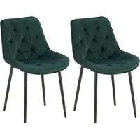 BellaFurn set di 2 sedie da pranzo Velvet - Sedie da cucina - Elevato comfort di seduta | Colore: Verde