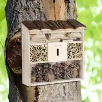 B2X Hotel per insetti per api e insetti, 30,5x9,5x31 cm, materiali naturali