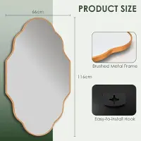 StarTech.com Specchio da parete - Specchio da bagno e da trucco - Cornice dorata a forma di lanterna - Ingrandimento - Montaggio a parete - 20 cm - Stile moderno - Rosso