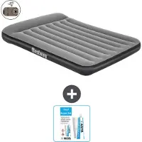 Bestway Materasso gonfiabile - Letto alla francese - 137 x 191 x 30 cm - Grigio - Accessori inclusi