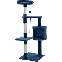 ESTEXO Albero tiragraffi per gatti Albero tiragraffi per gatti 112 cm Albero da arrampicata Albero da gioco Grigio scuro