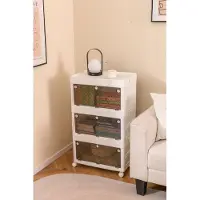 KOMFOTTEU 126/168 L: contenitore impilabile con coperchio, contenitori organizzativi, contenitori impilabili con rotelle, contenitori per lo stoccaggio, contenitori per indumenti e scarpe (3 ripiani)