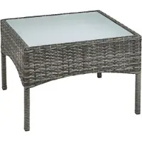 ESTEXO Tavolino in polyrattan Tavolo da salotto Tavolo da giardino Tavolo da balcone Grigio antracite