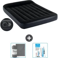 Intex Airbed - Letto matrimoniale - 137 x 191 x 25 cm - Blu - Incluso pompa - lenzuolo e kit di riparazione