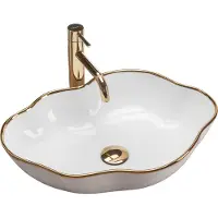 REA Lavabo Da Appoggio Pearl White Gold