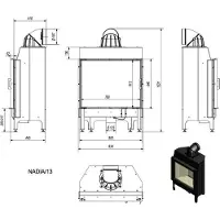 Kratki Inserto camino in acciaio NADIA 13 kW Ø 200 rivestimento nero