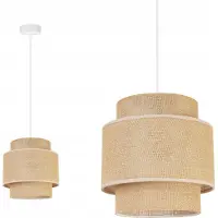Light11 HOME Lampada a sospensione, lampadario da soffitto, paralume, Boho Juta