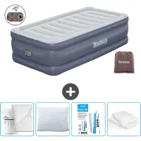 Bestway Materasso gonfiabile - 1 persona - 97 x 191 x 51 cm - Grigio - Accessori inclusi