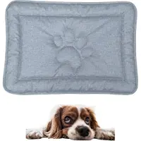 DOTTY Tappeto per cani con motivo a zampa - grigio chiaro - misura S (60×45 cm) - cuccia antiscivolo e impermeabile - cuccia lavabile per cani di piccola taglia
