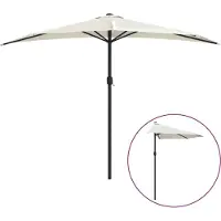 Syfax Ombrellone da Balcone Palo in Alluminio Sabbia 300x155cm a Metà