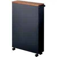Yamazaki Scaffale da bagno Carrello da bagno Scaffale in metallo Ripiano nero moderno con rotelle Tower 04307